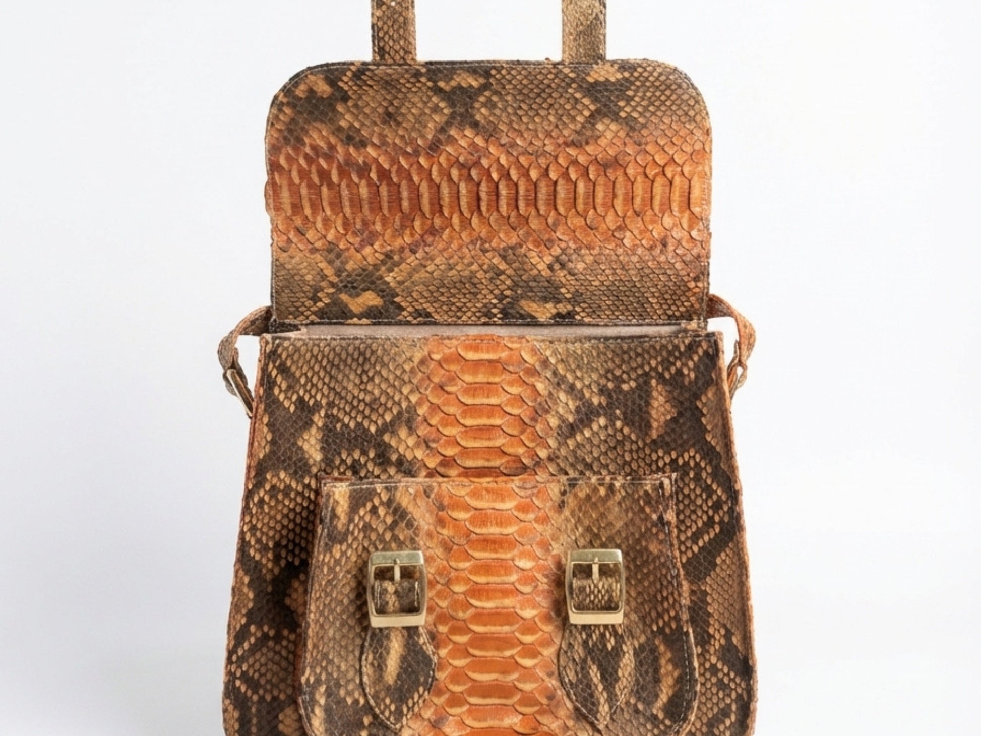 Genuine Python Snakeskin Messenger Bag