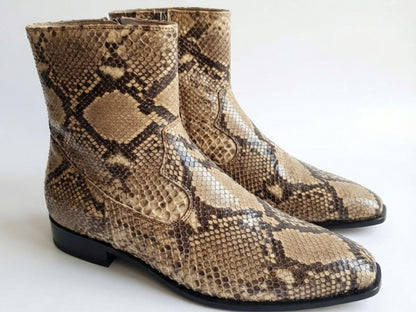 Men’s Genuine Python Snakeskin Boots | Real Python Dress Shoes for Men