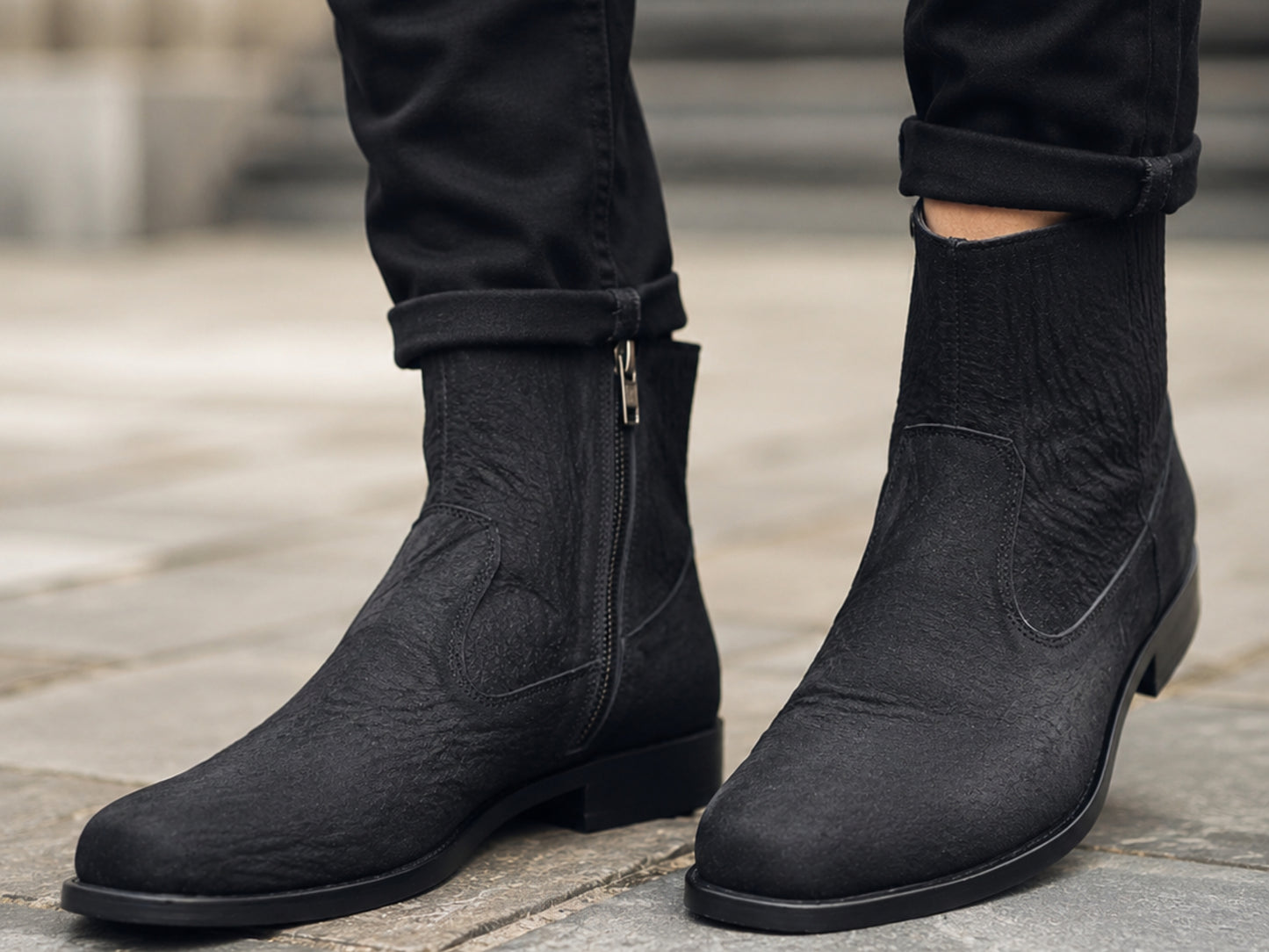 Genuine Shark Skin Leather Boots