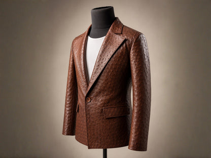 Genuine Ostrich Skin Leather Blazers