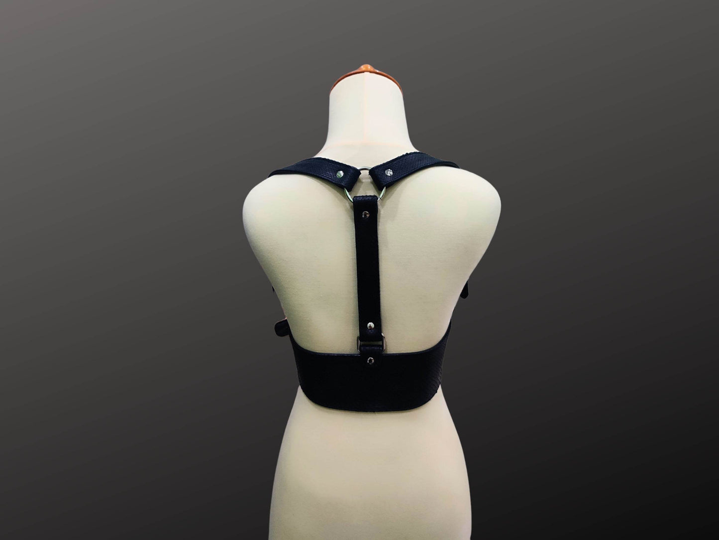 Y Strap Snakeskin Leather Waist Harness - LFM Fashion
