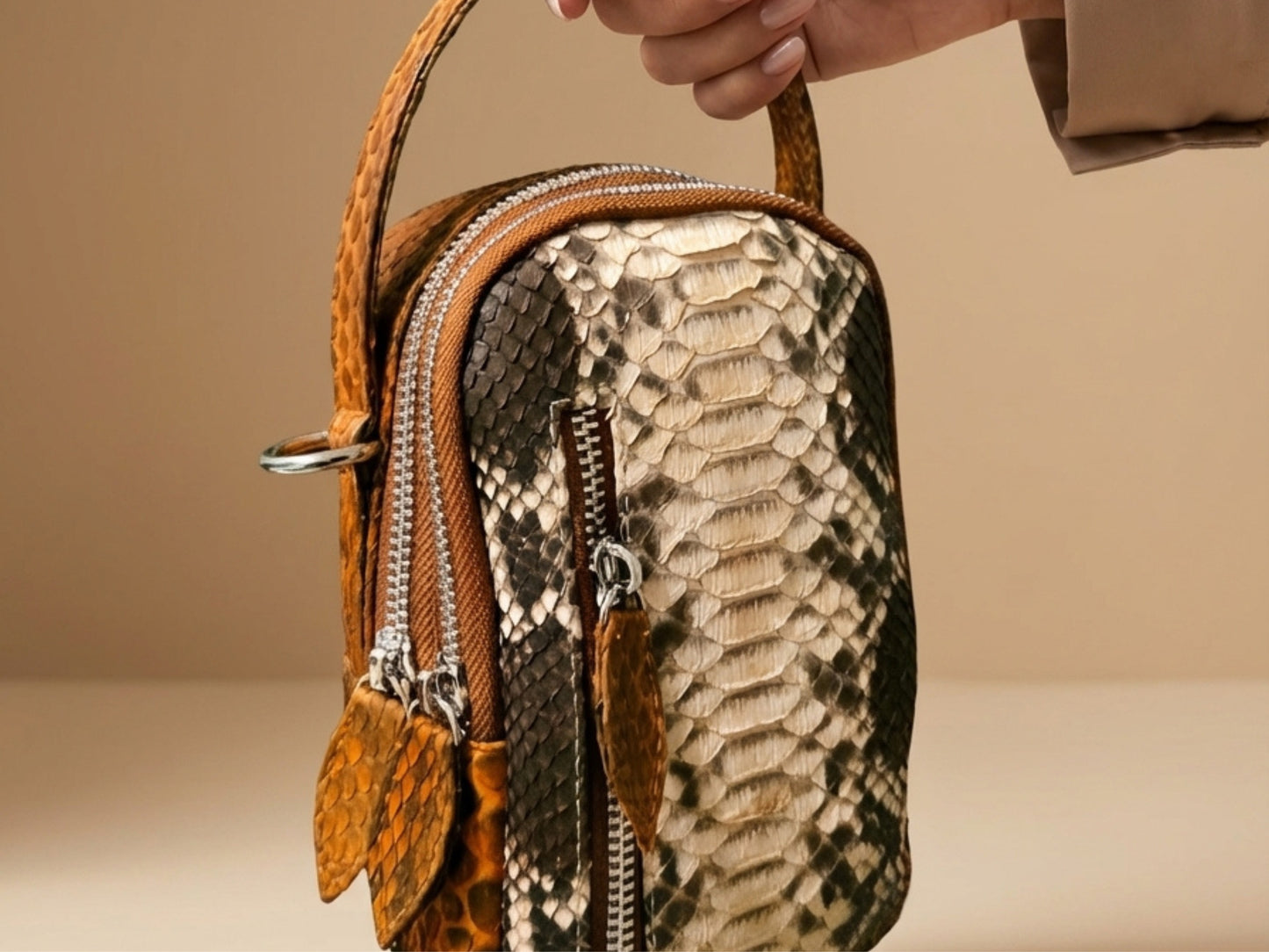 Genuine Python Snakeskin Lunch Bag