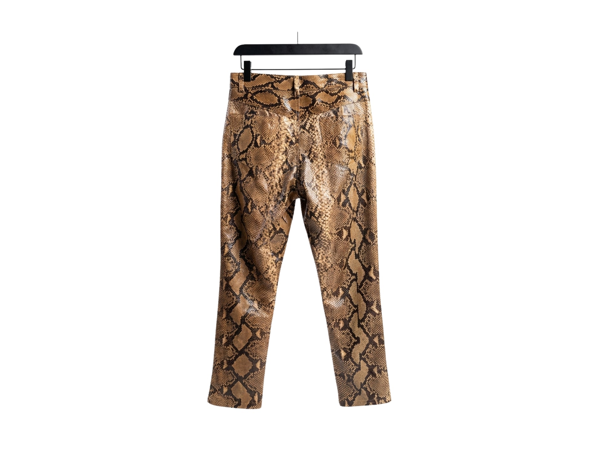 Genuine Python Snakeskin Suit Set | Brown Leather Blazer & Pants