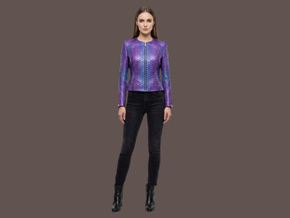 Purple Blue Python Snakeskin Jacket