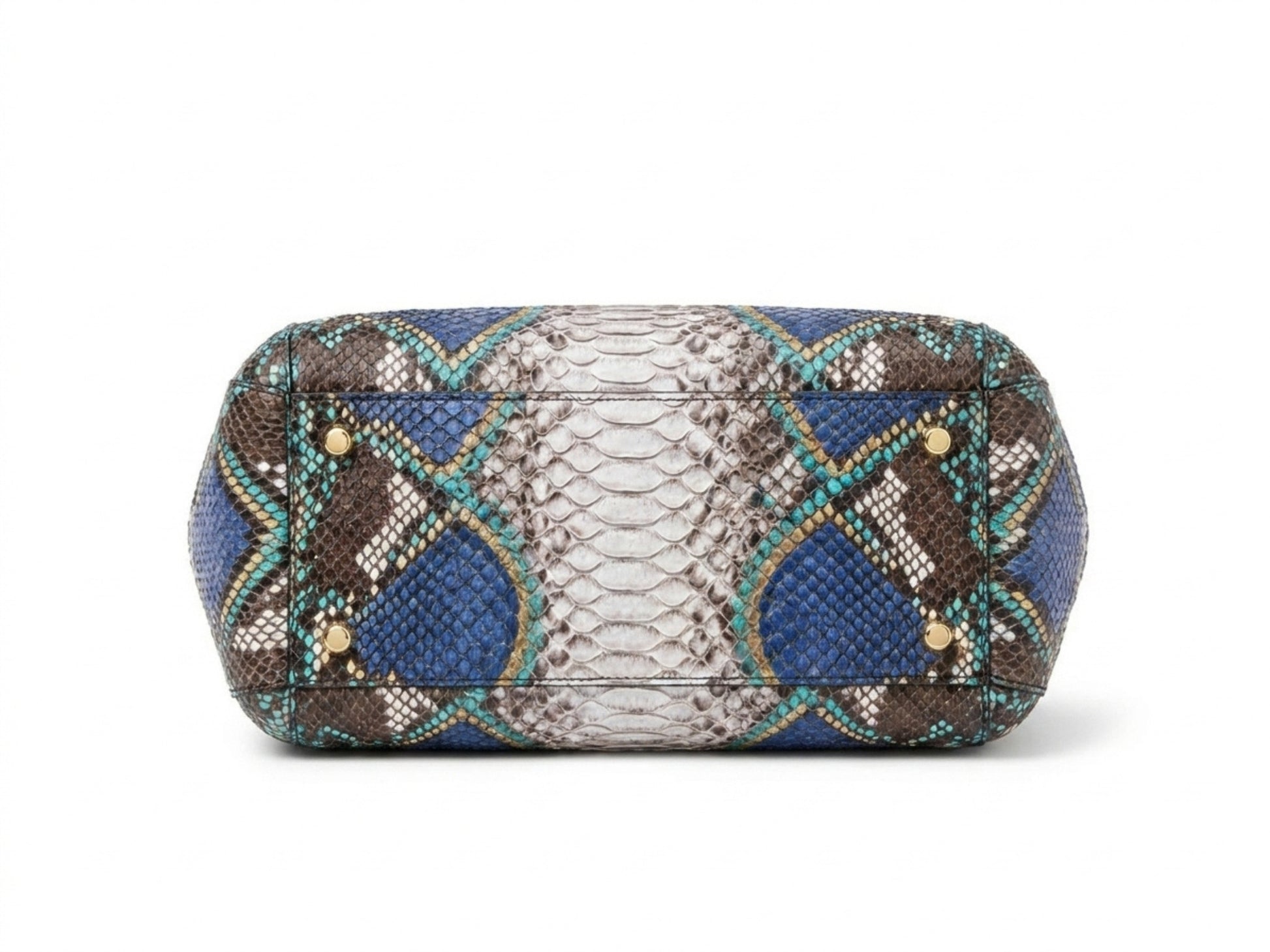 Majestic Blue Python Snakeskin Tote Leather Bag