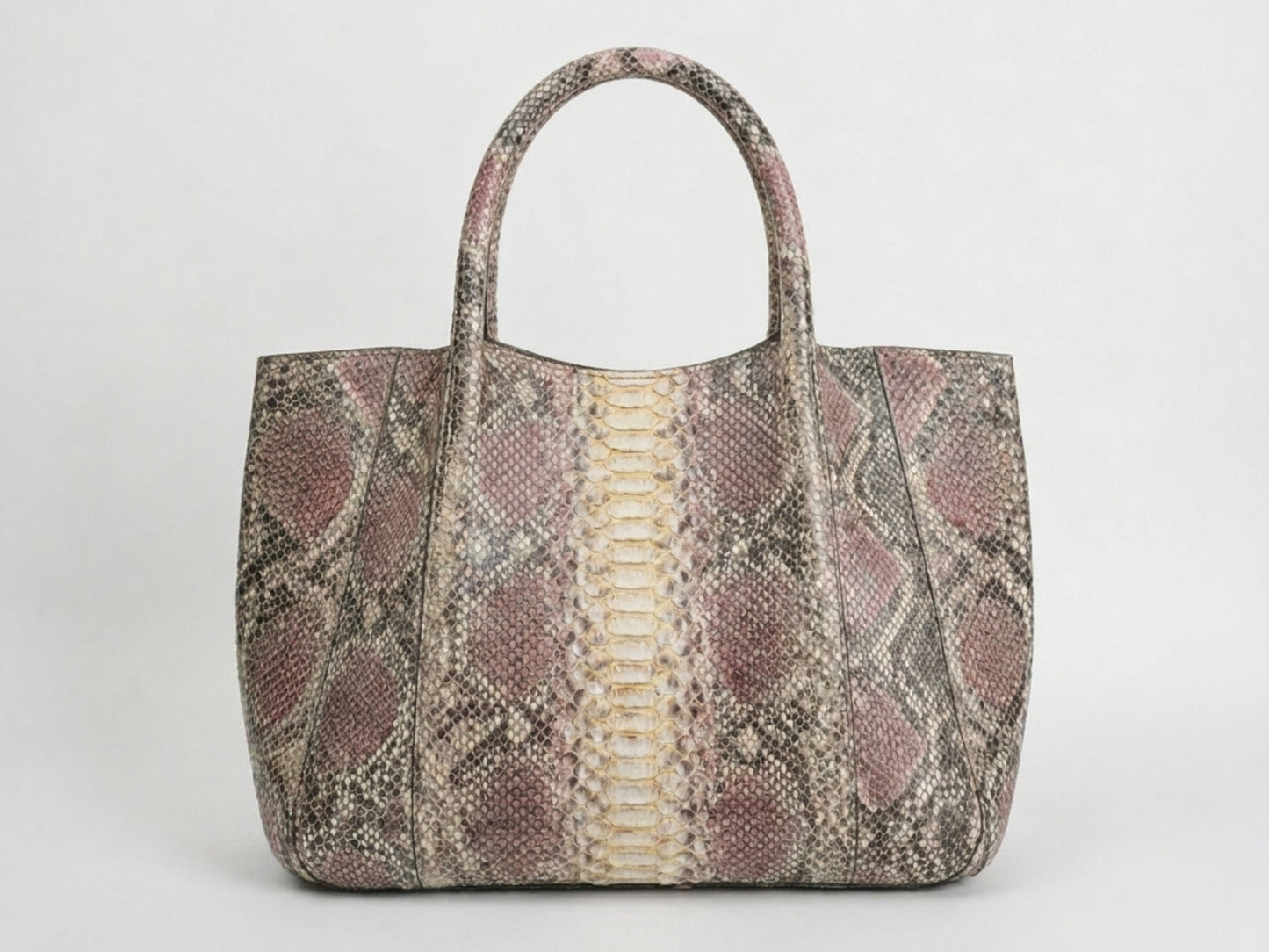 Antique Pink Python Snakeskin Tote Leather Bag