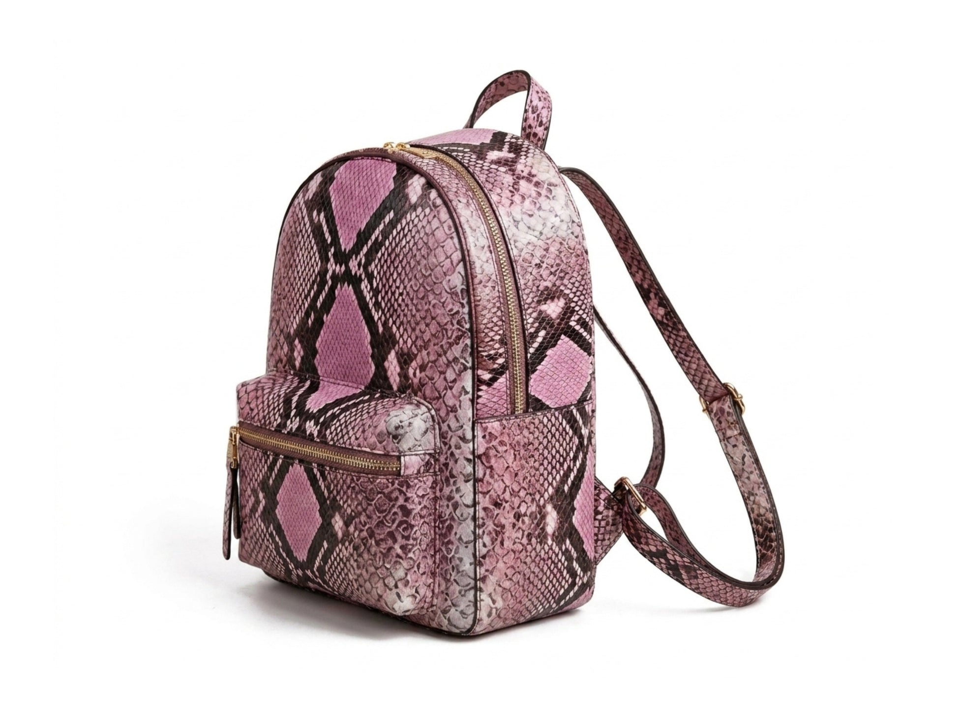 Blush Pink Python Snakeskin Backpack Purse