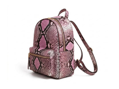 Blush Pink Python Snakeskin Backpack Purse