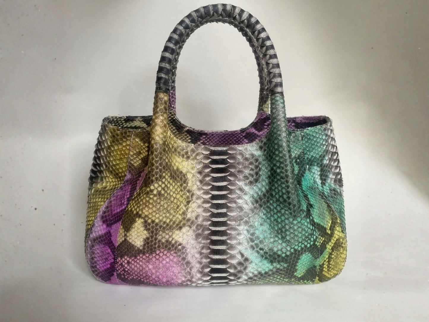 Luxury Multicolor Python Snakeskin Women Tote