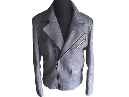 Amethyst Smoke Snakeskin Leather Jacket as gift for him