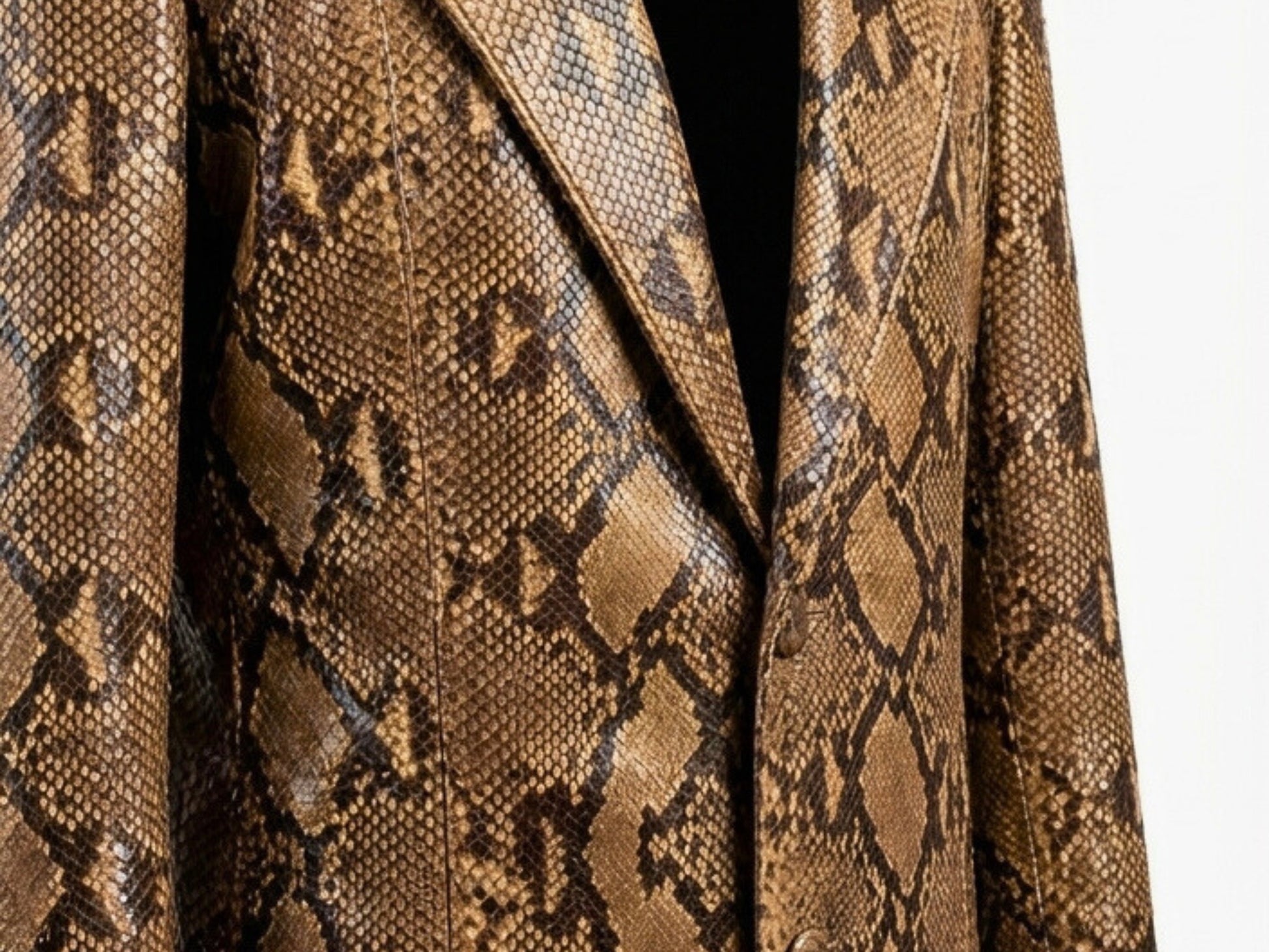 Genuine Python Snakeskin Suit Set | Brown Leather Blazer & Pants