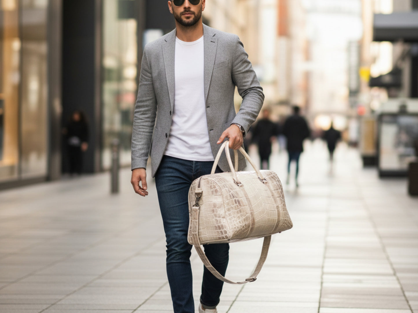 Himalayan Crocodile Leather Weekender Bag