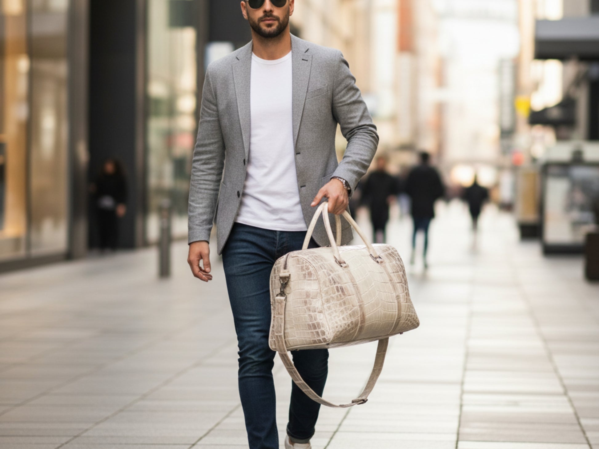 Himalayan Crocodile Leather Weekender Bag