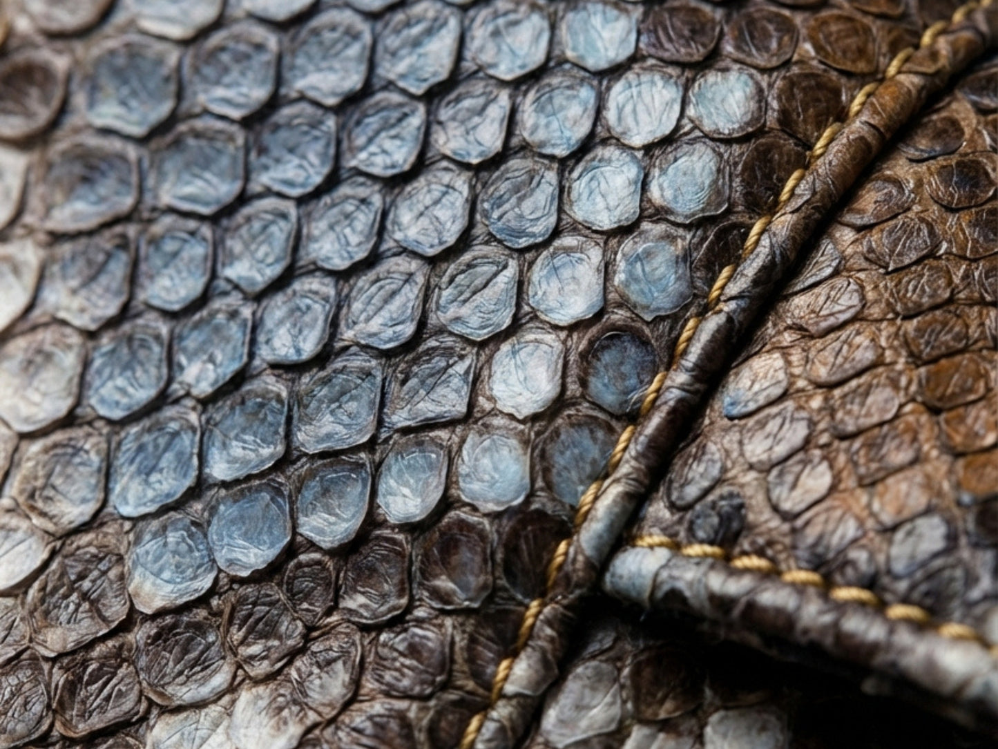 Exotic Blue Brown Python Snakeskin Leather Jacket