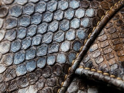 Exotic Blue Brown Python Snakeskin Leather Jacket