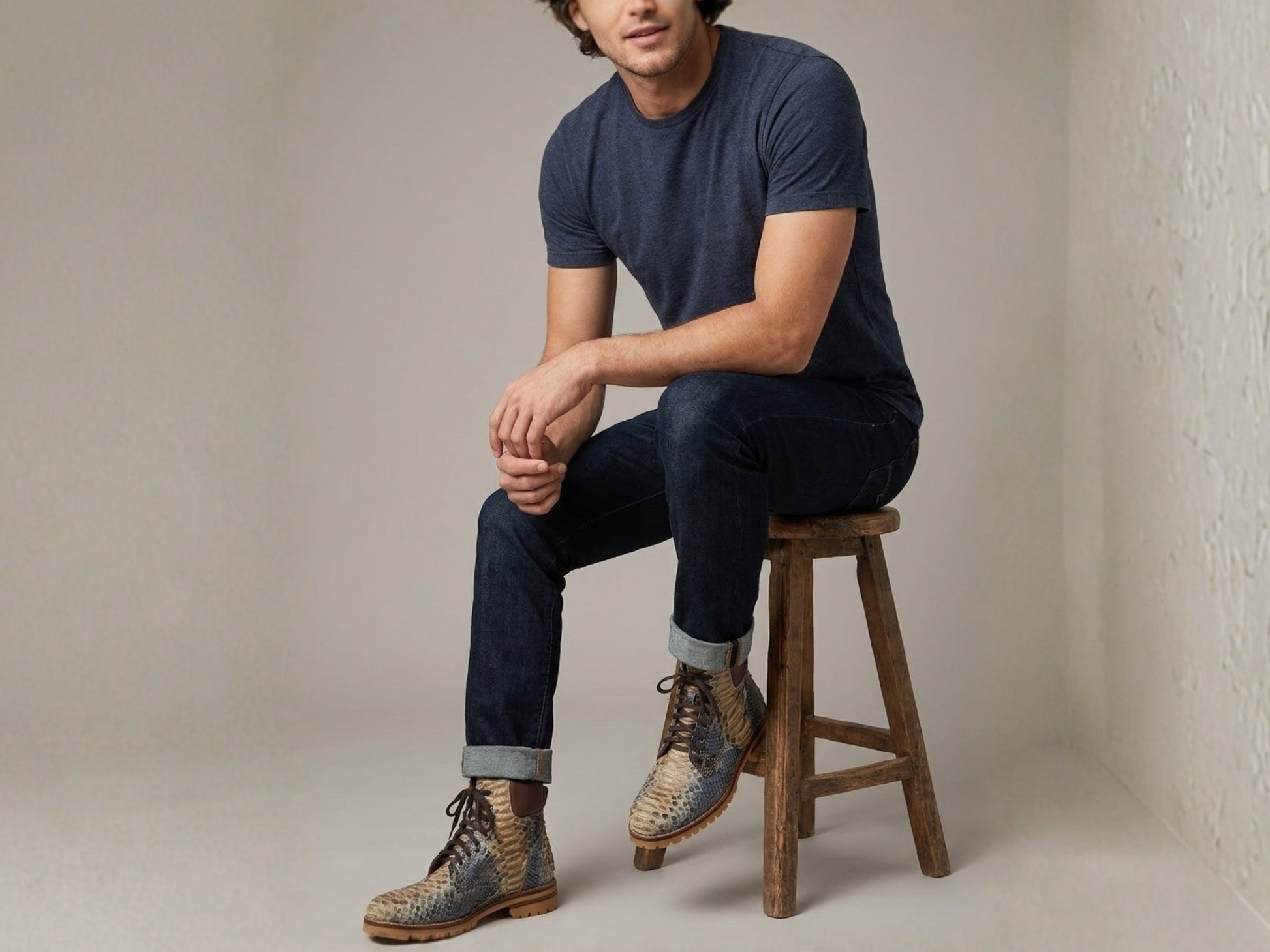 Multi-Color Snakeskin Python Leather Boots