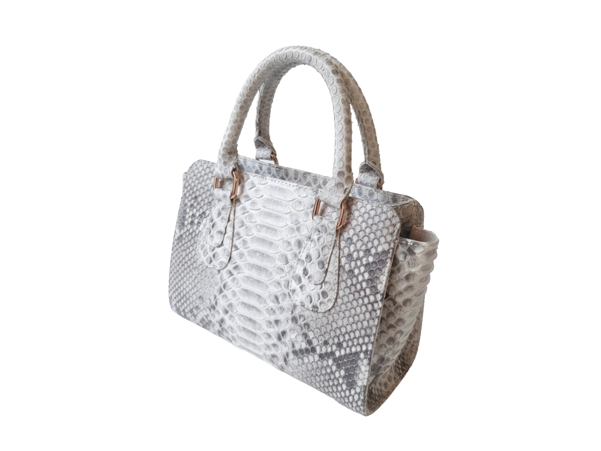 Luxury Genuine Python Snakeskin Leather Women Handbag: Elegant Designer Tote Bag