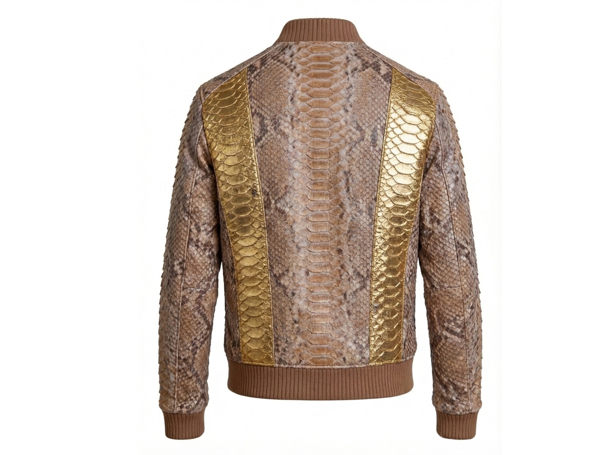 Gold Python Snakeskin Biker Jacket