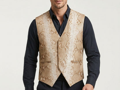 Genuine Python Snakeskin Leather Vest: Himalayan Waistcoat