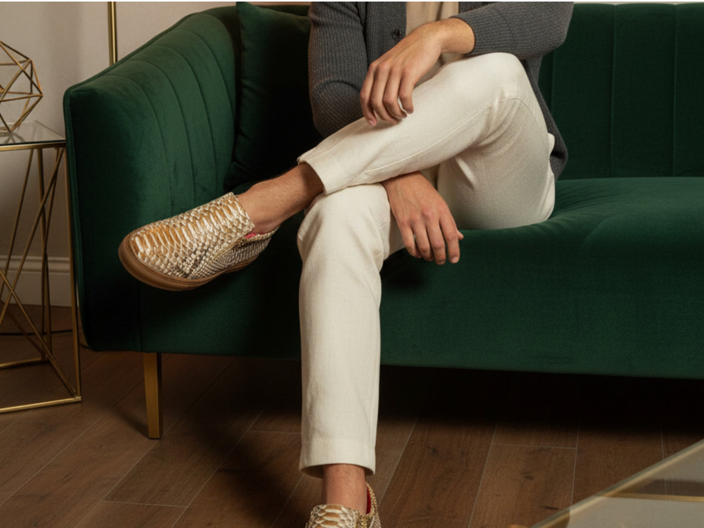 Genuine Python Snakeskin Shoes: Handmade Real Exotic Leather Sneakers