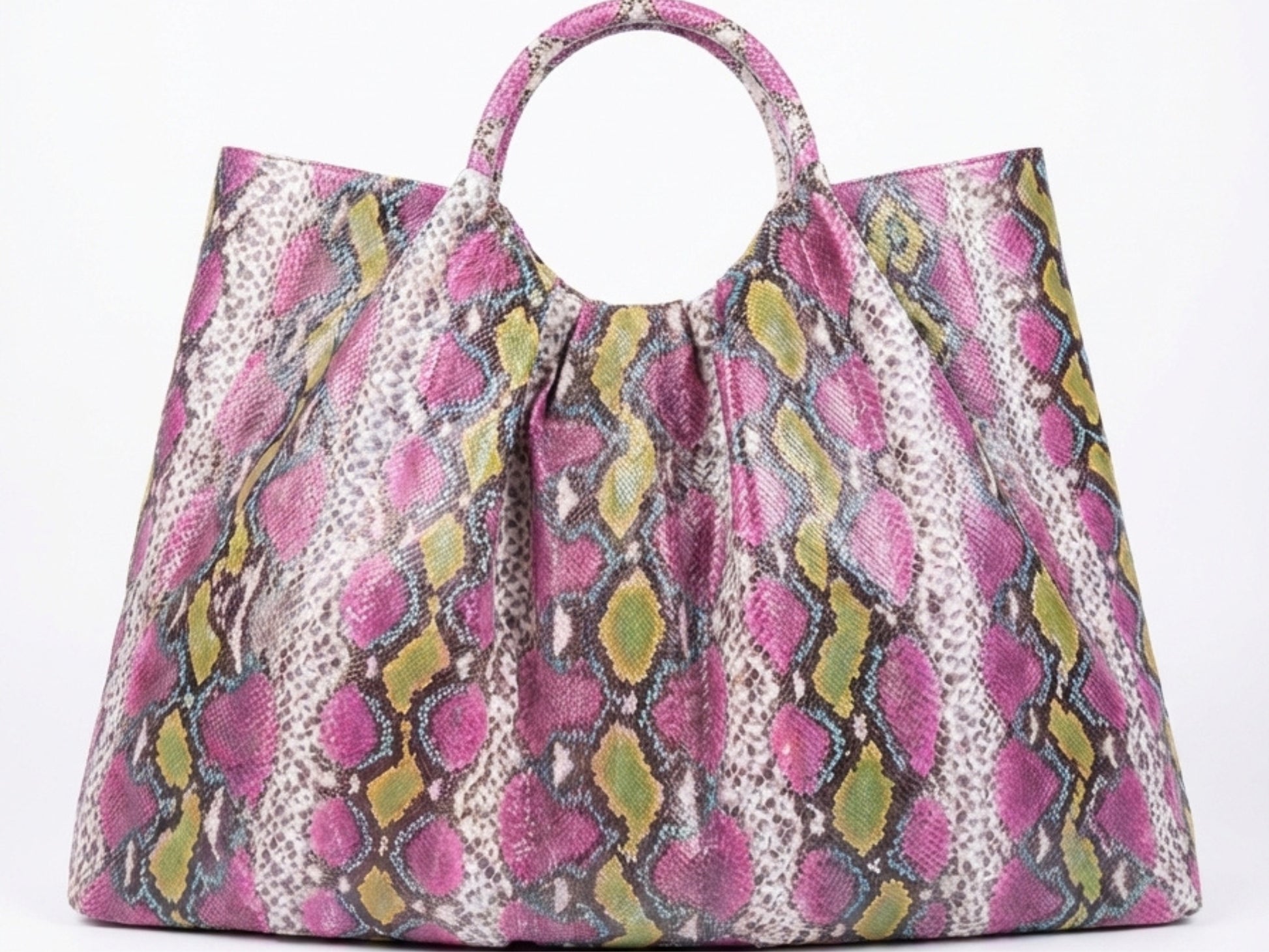 Multi Color Snakeskin Tote Bag – Large Shoulder Purse