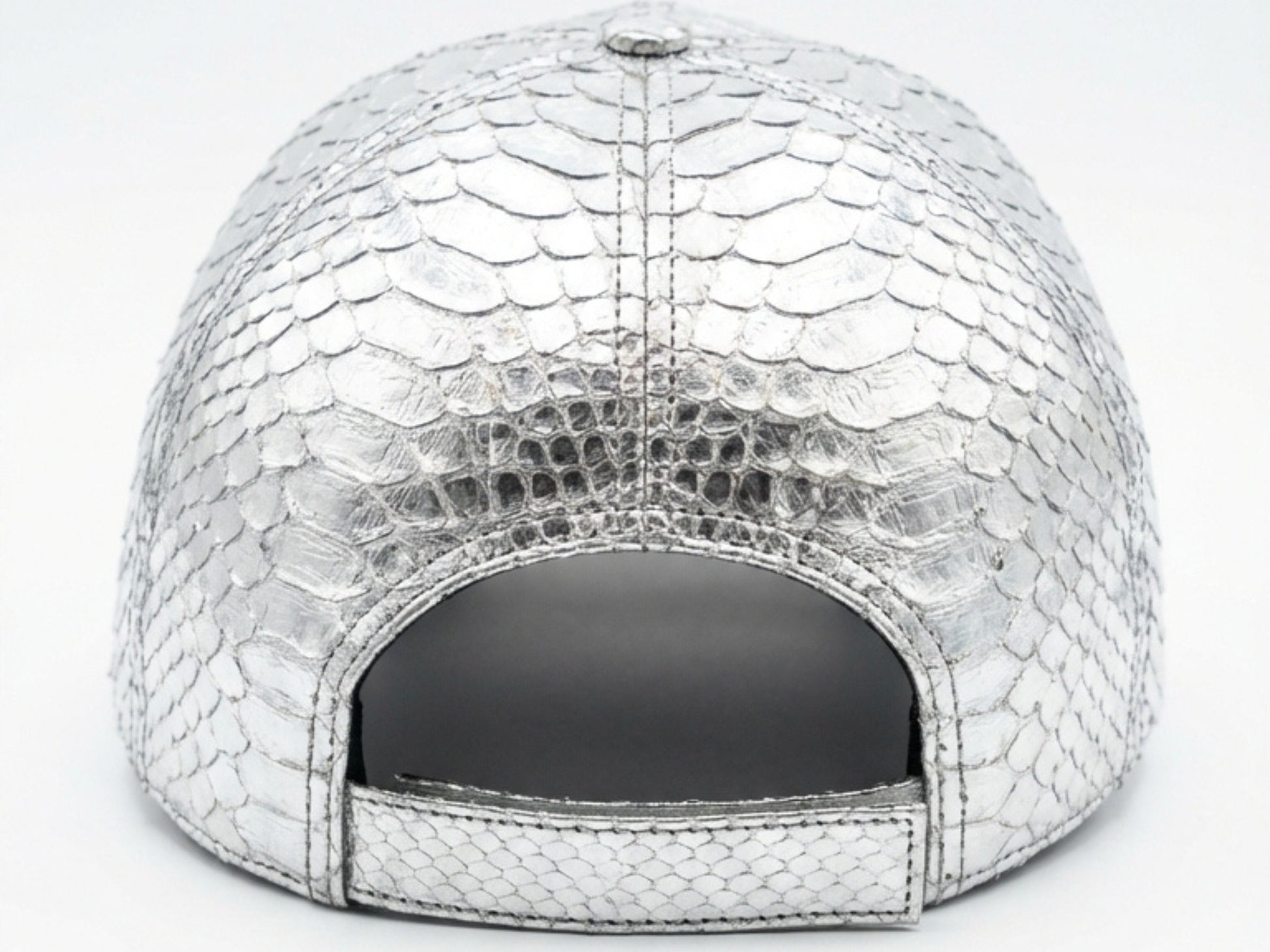 Metallic Silver & Gold Genuine Python Snakeskin Hat