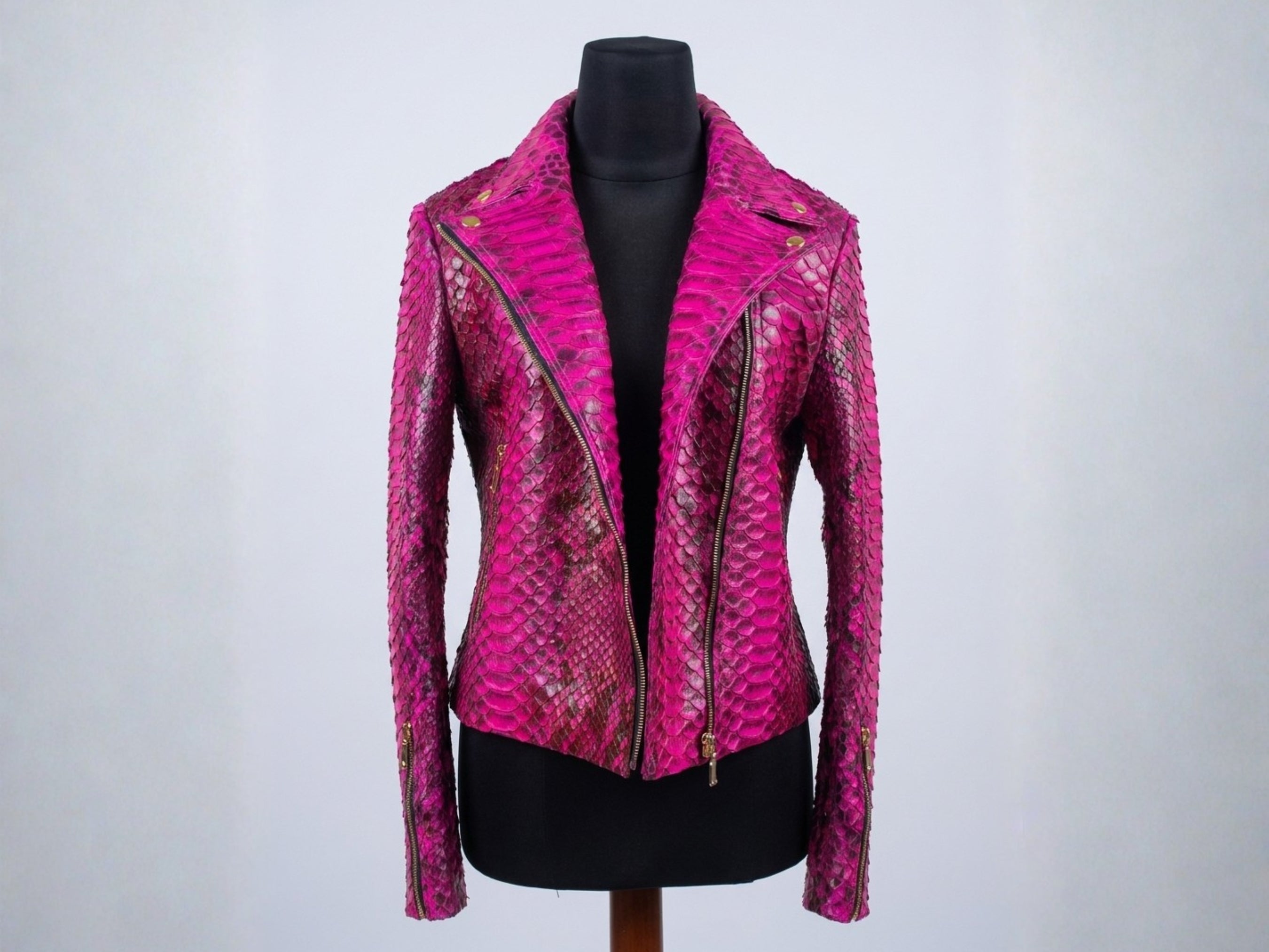 Pink Python Snakeskin Leather Jacket – LFM Fashion