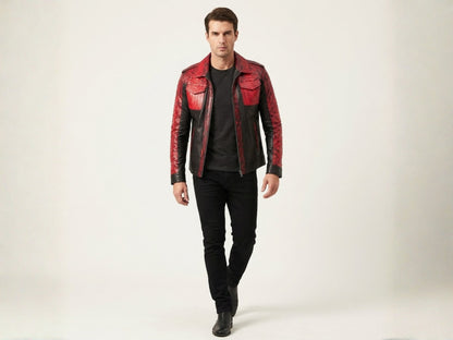 Red Python Snakeskin Jacket