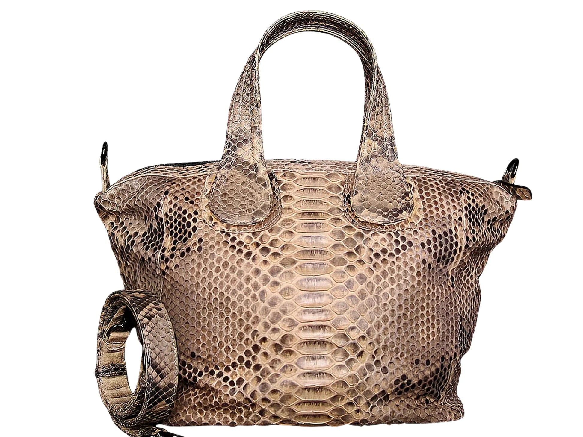 Cute Snakeskin Tote Leather Handbag - Python Jacket by LFM Fashion