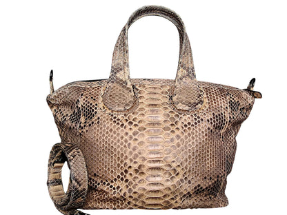 Cute Snakeskin Tote Leather Handbag Python Jacket by LFM Fashion