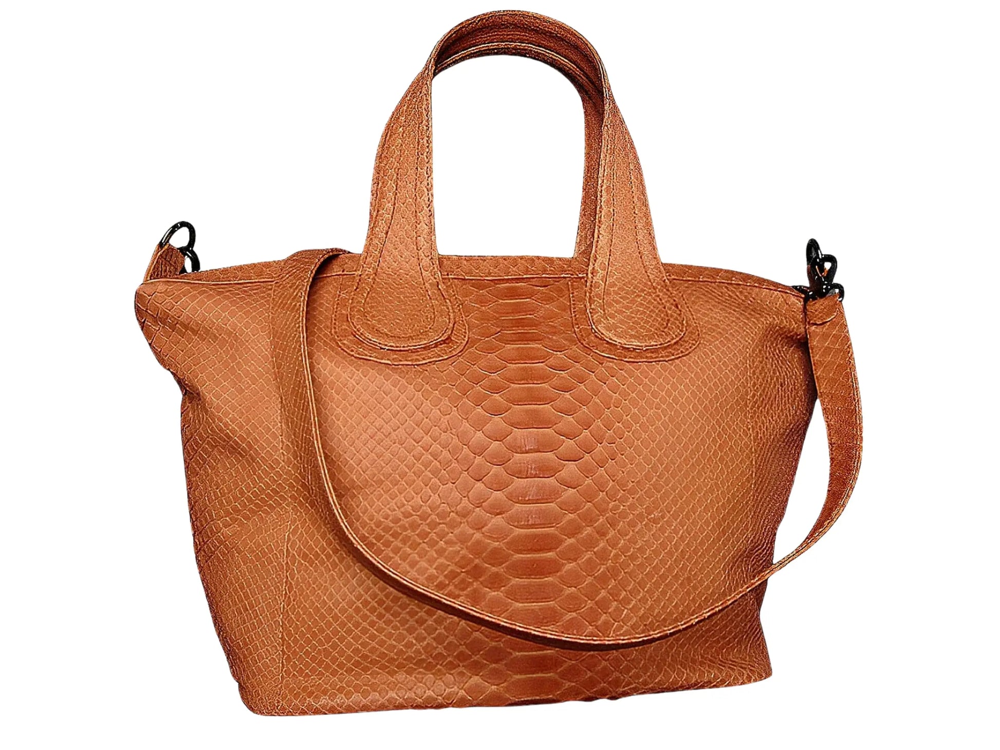 Cute Snakeskin Tote Leather Handbag - Python Jacket by LFM Fashion