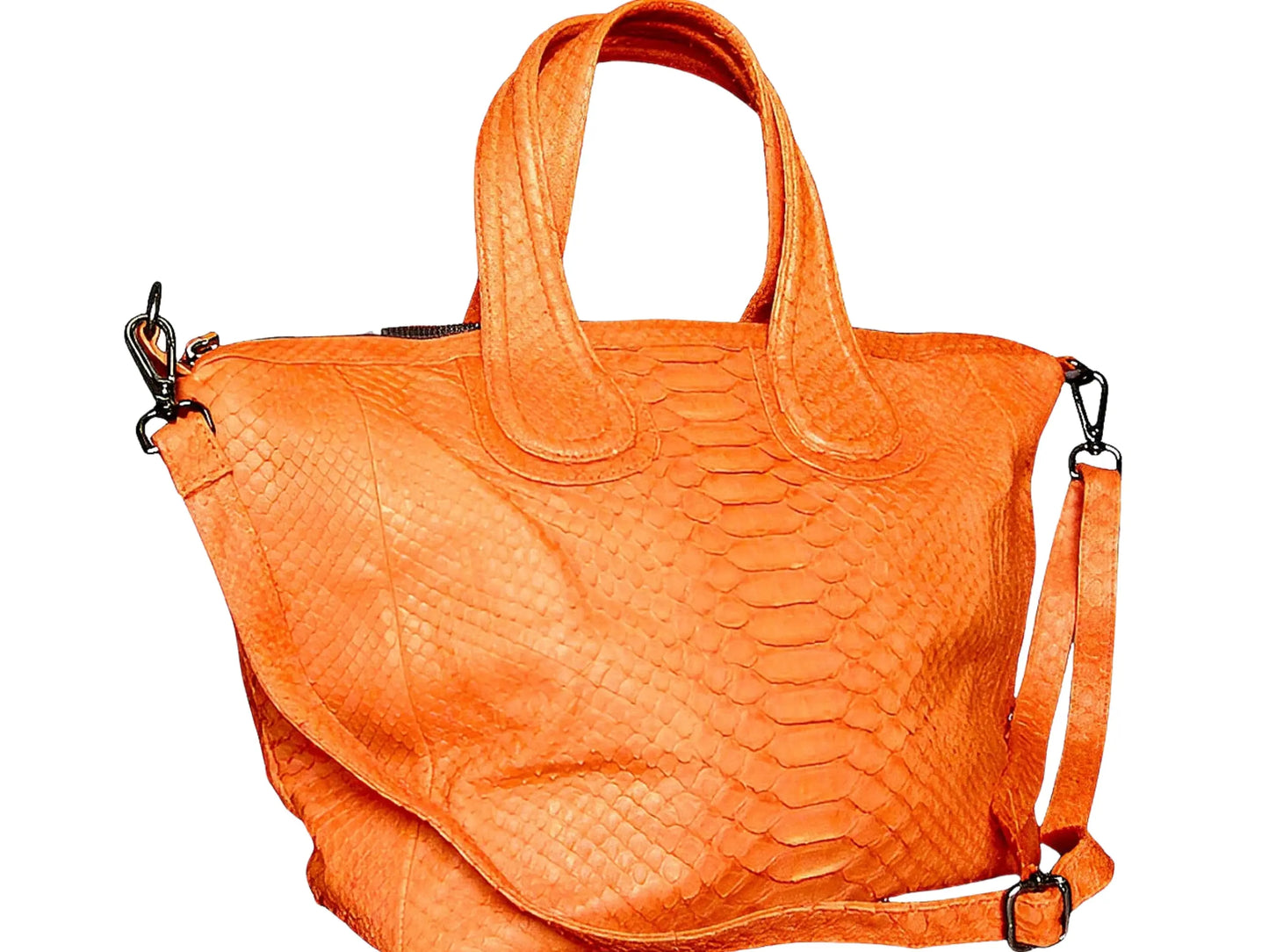 Cute Snakeskin Tote Leather Handbag Python Jacket by LFM Fashion