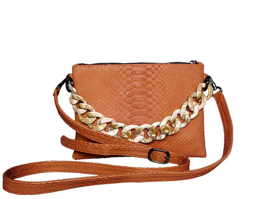 Simple Snakeskin Crossbody Purse - Python Jacket by LFM Fashion