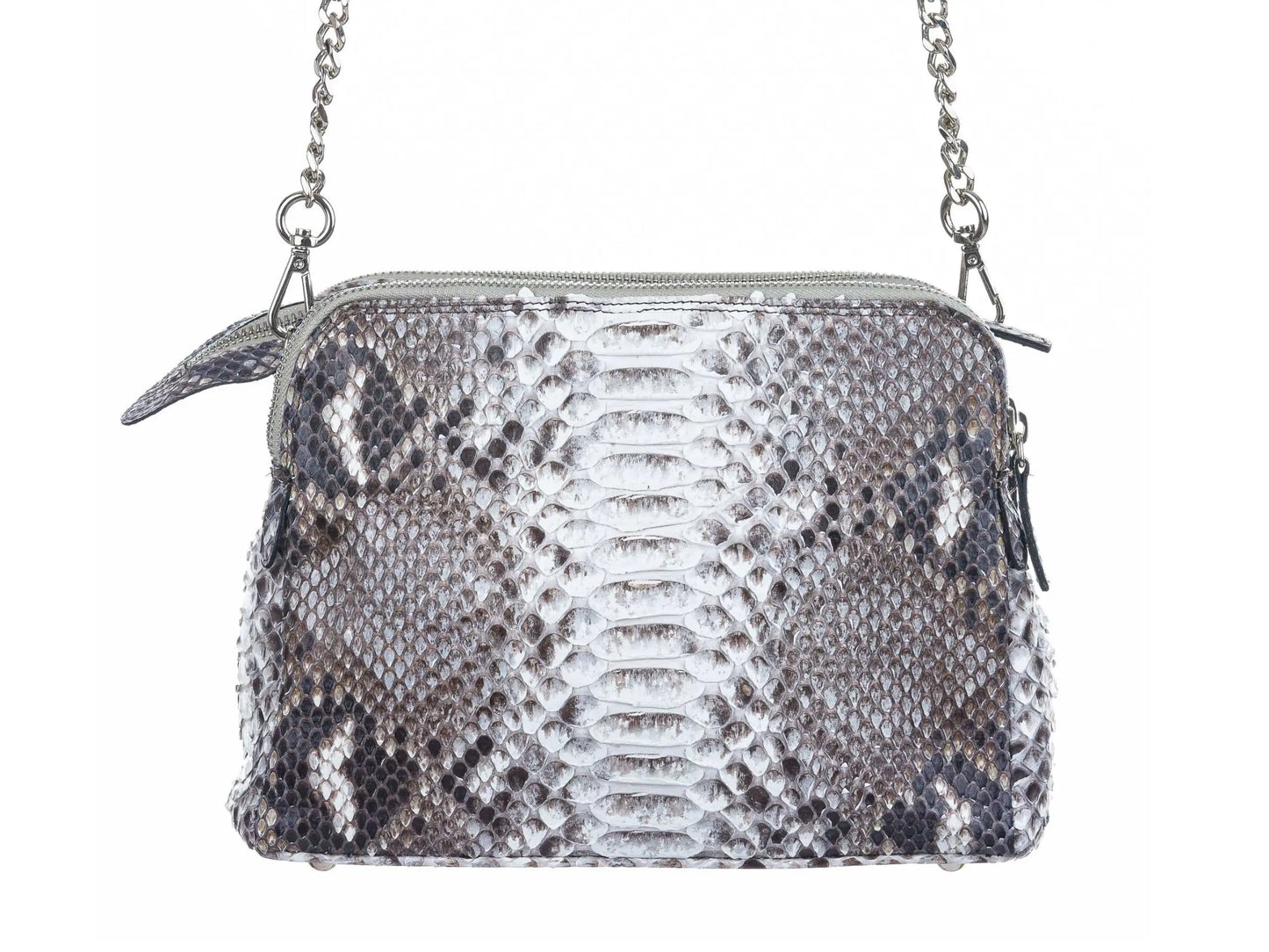 Traveling Crossbody Snakeskin Bag Double Large Zip Pockets - Python Jacket by LFM Fashion