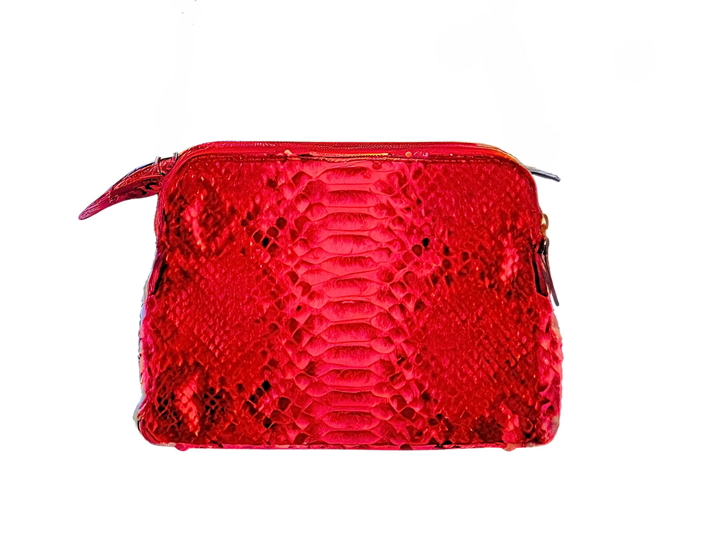 Traveling Crossbody Snakeskin Bag Double Large Zip Pockets - Python Jacket by LFM Fashion