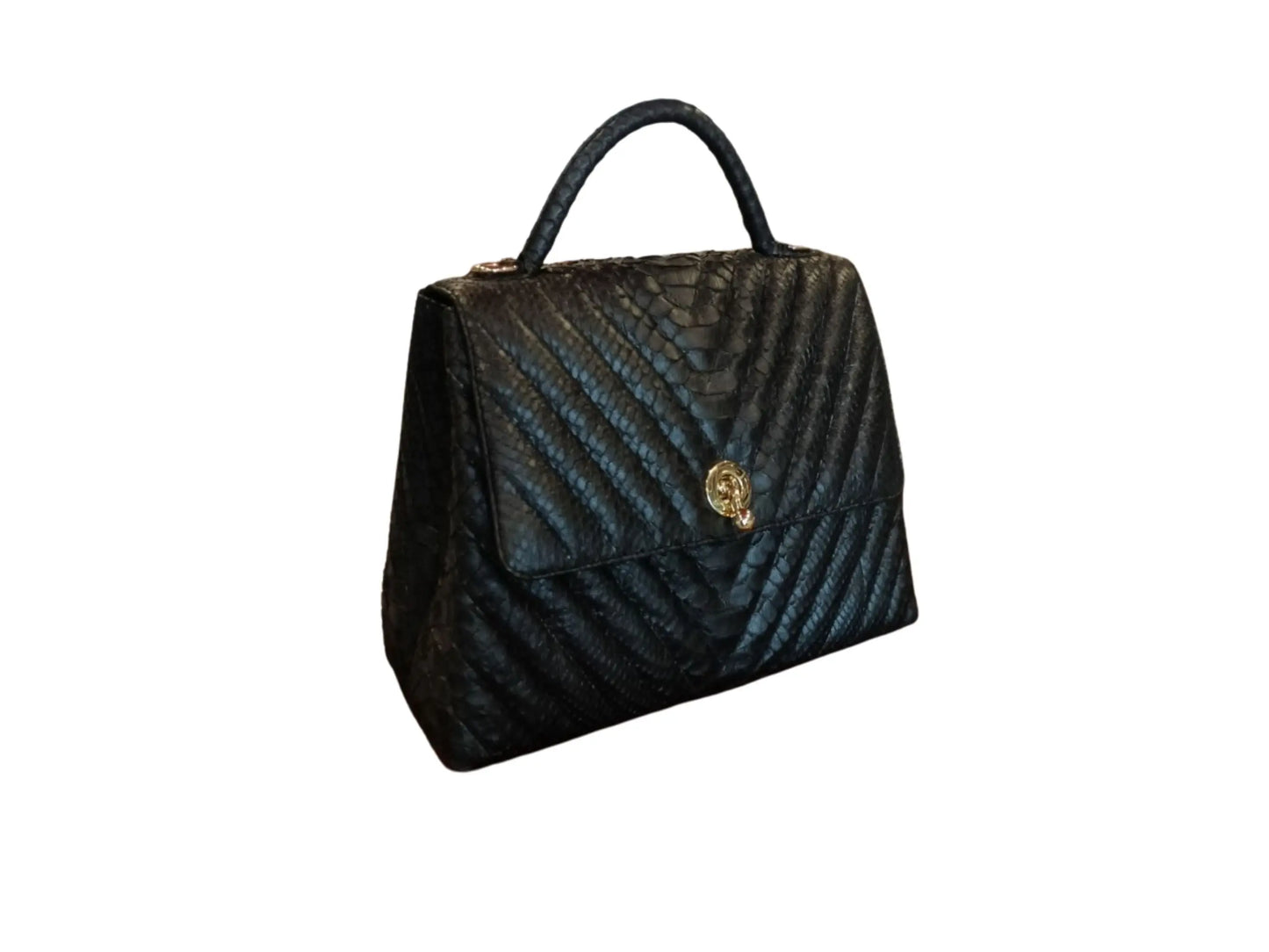 Triangle Quilt Snakeskin Handbag - Python Jacket by LFM Fashion