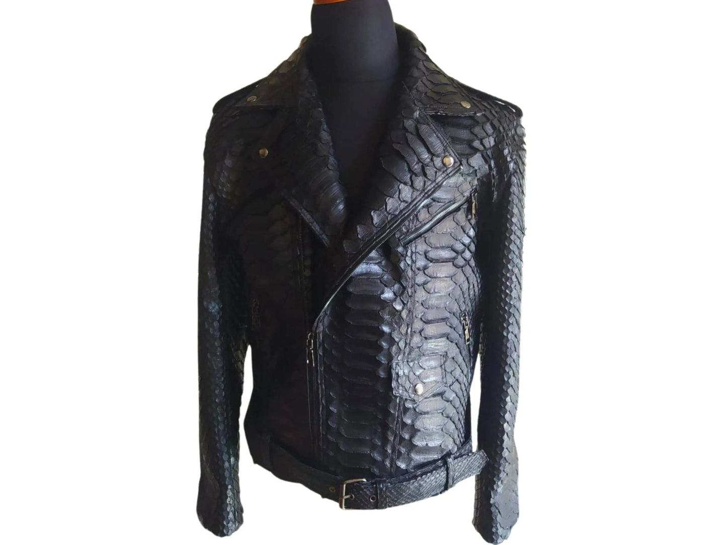 Biker Leather Jacket - Python Jacket by LFM Fashion