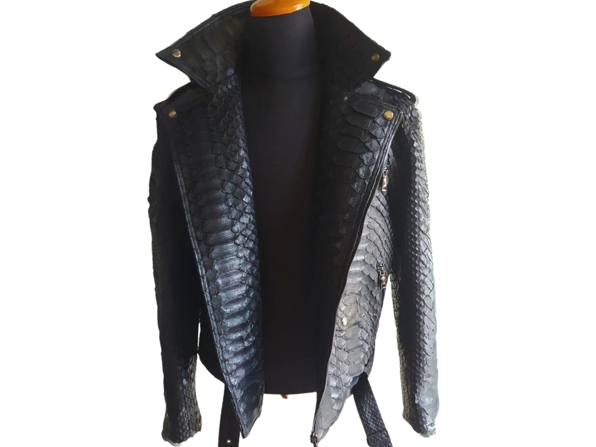 Biker Leather Jacket - Python Jacket by LFM Fashion