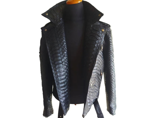 Biker Leather Jacket - Python Jacket by LFM Fashion