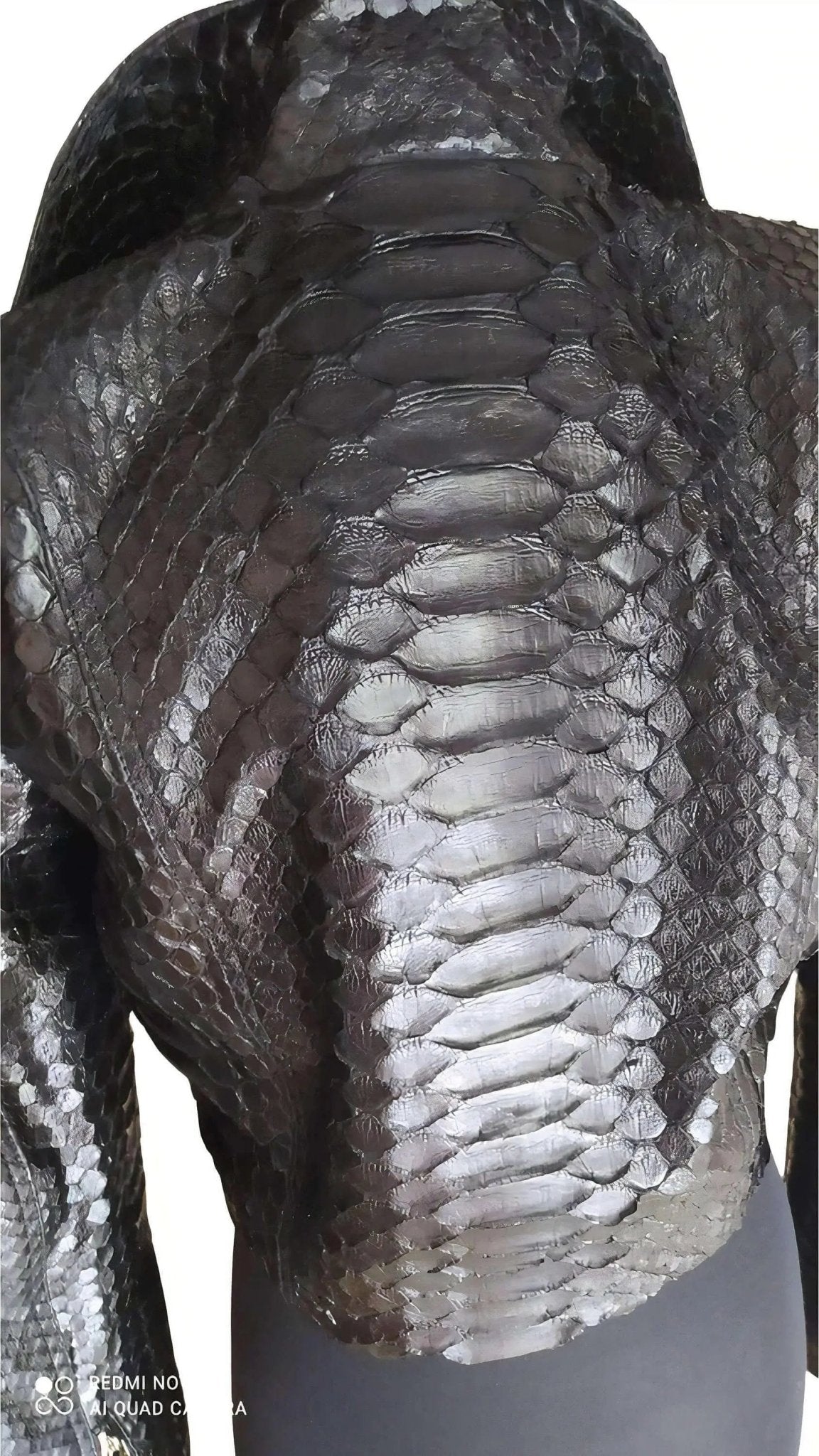 Black Python Snakeskin Leather Jacket for Women - Python Jacket by LFM Fashion