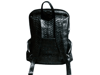Black Snakeskin Backpack - Python Jacket by LFM Fashion
