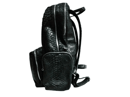 Black Snakeskin Backpack - Python Jacket by LFM Fashion