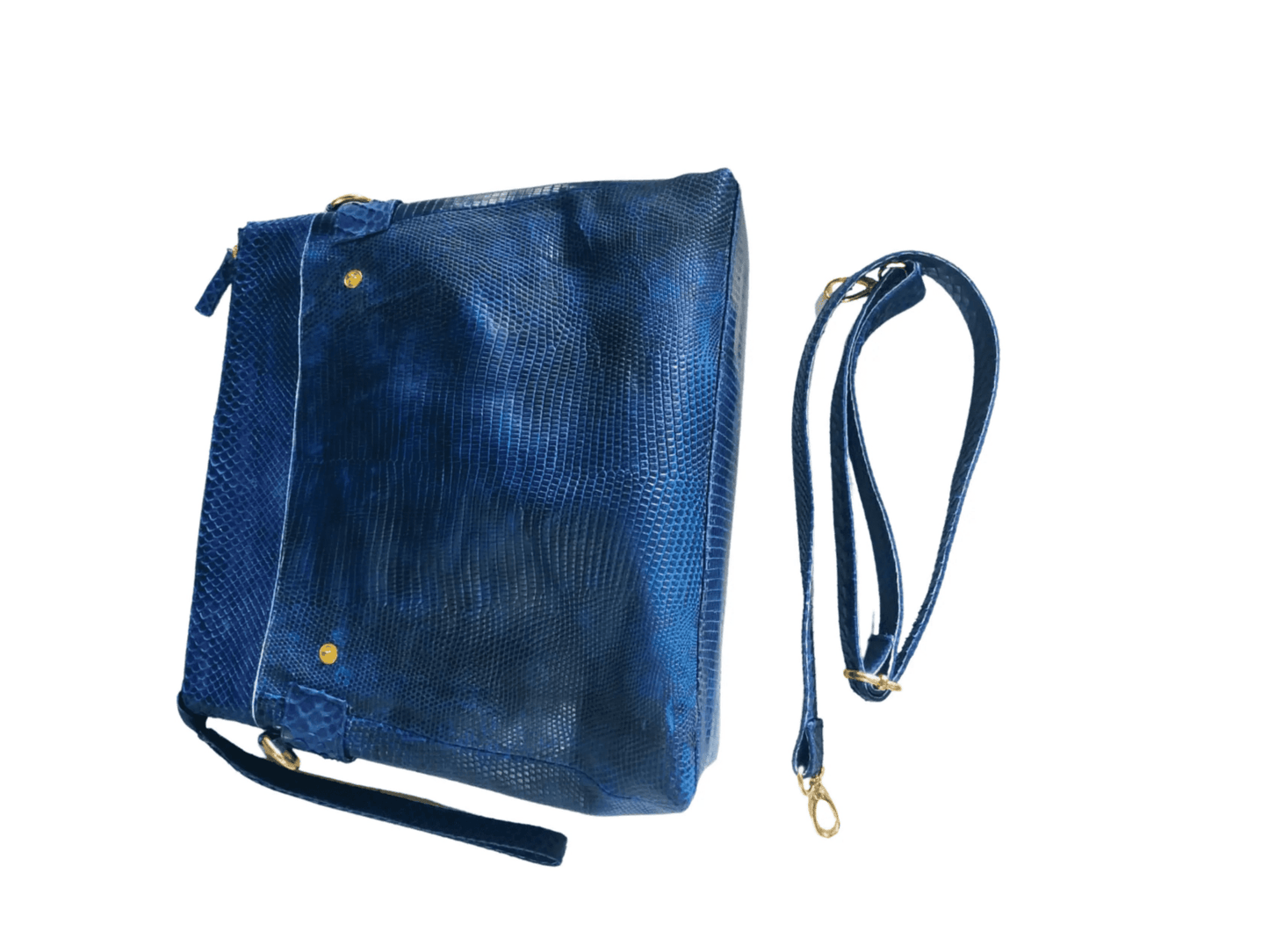 Blue Lizard Skin Totes Bag - Python Jacket by LFM Fashion