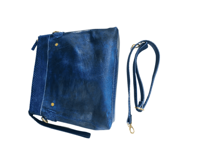 Blue Lizard Skin Totes Bag - Python Jacket by LFM Fashion