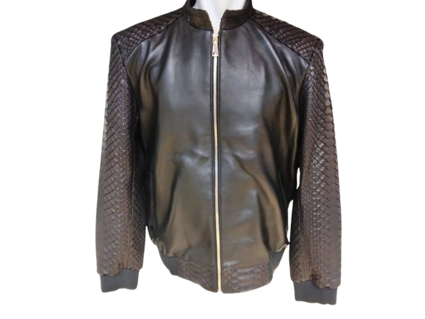 Bomber Leather Jacket CT-025 - Python Jacket by LFM Fashion