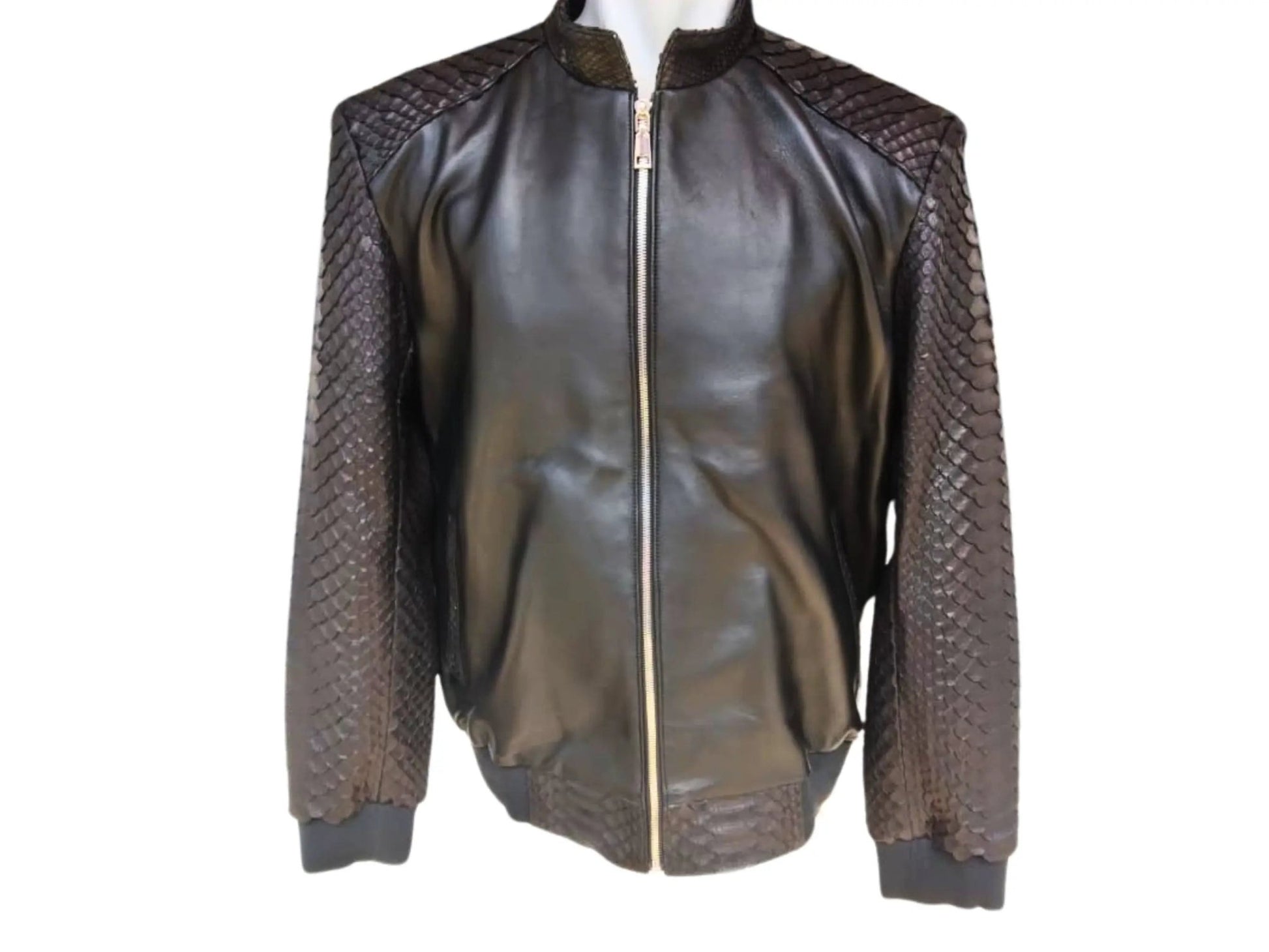 Bomber Leather Jacket CT-025 - Python Jacket by LFM Fashion