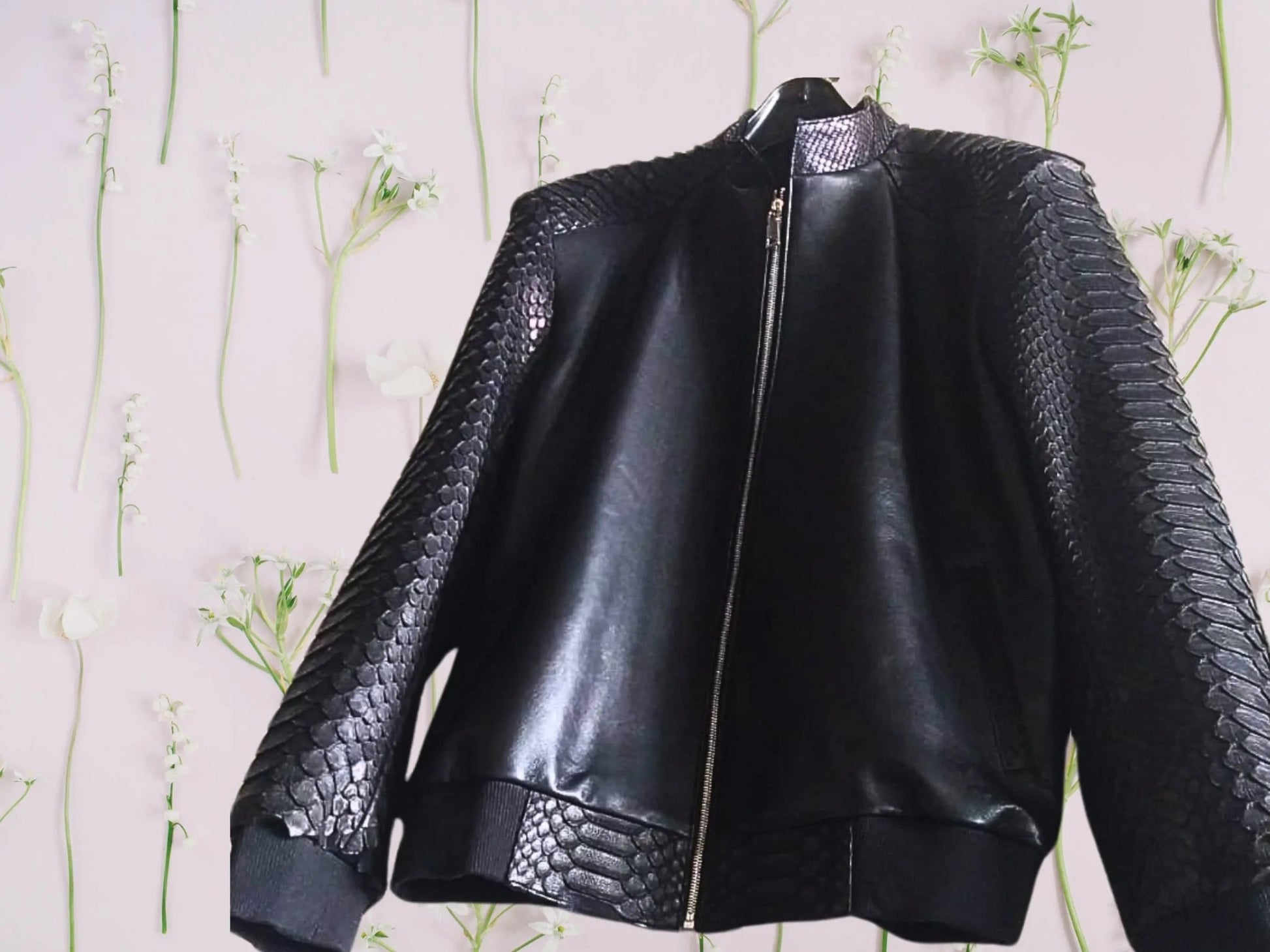 Bomber Leather Jacket CT-025 - Python Jacket by LFM Fashion