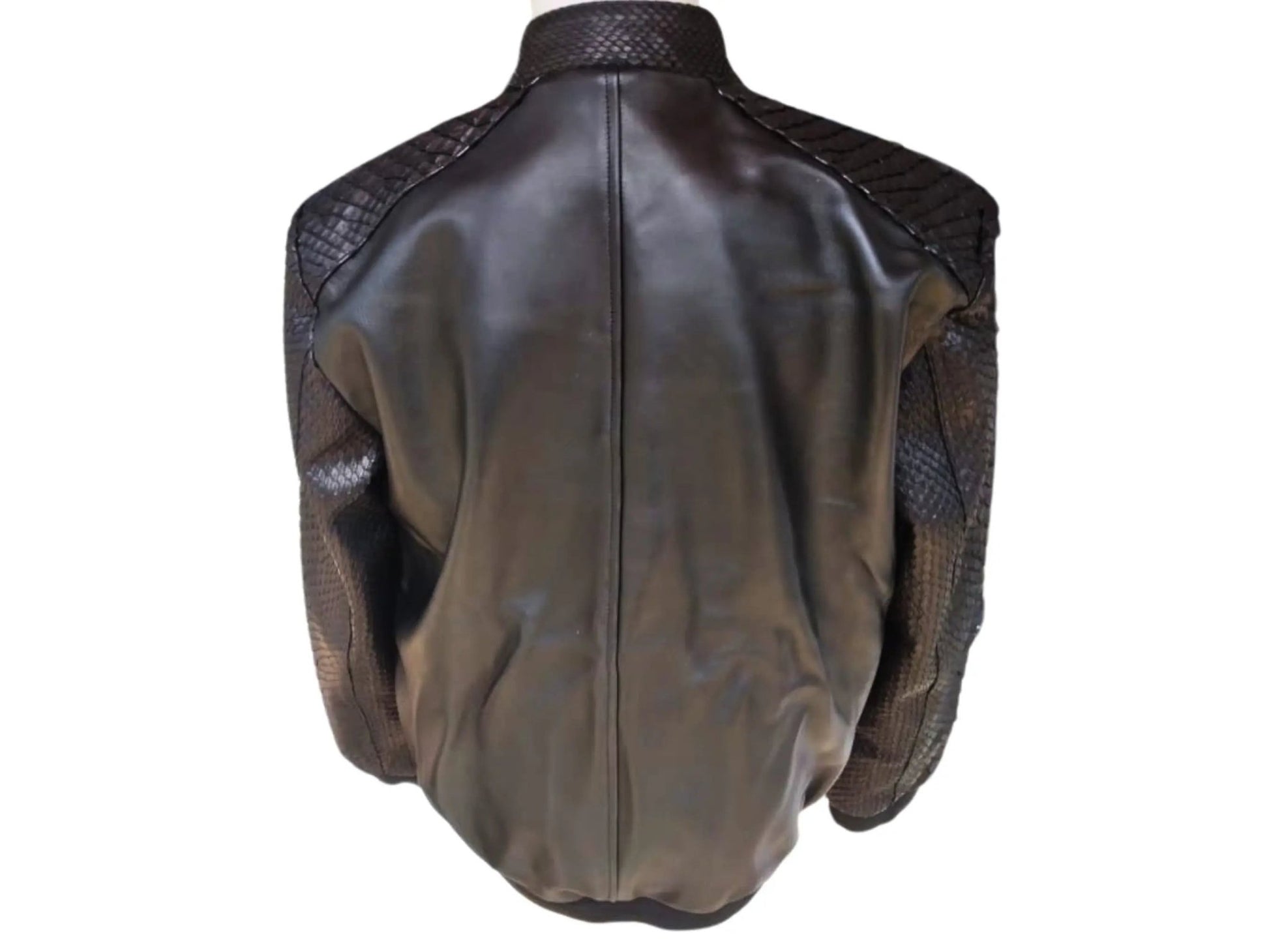 Bomber Leather Jacket CT-025 - Python Jacket by LFM Fashion