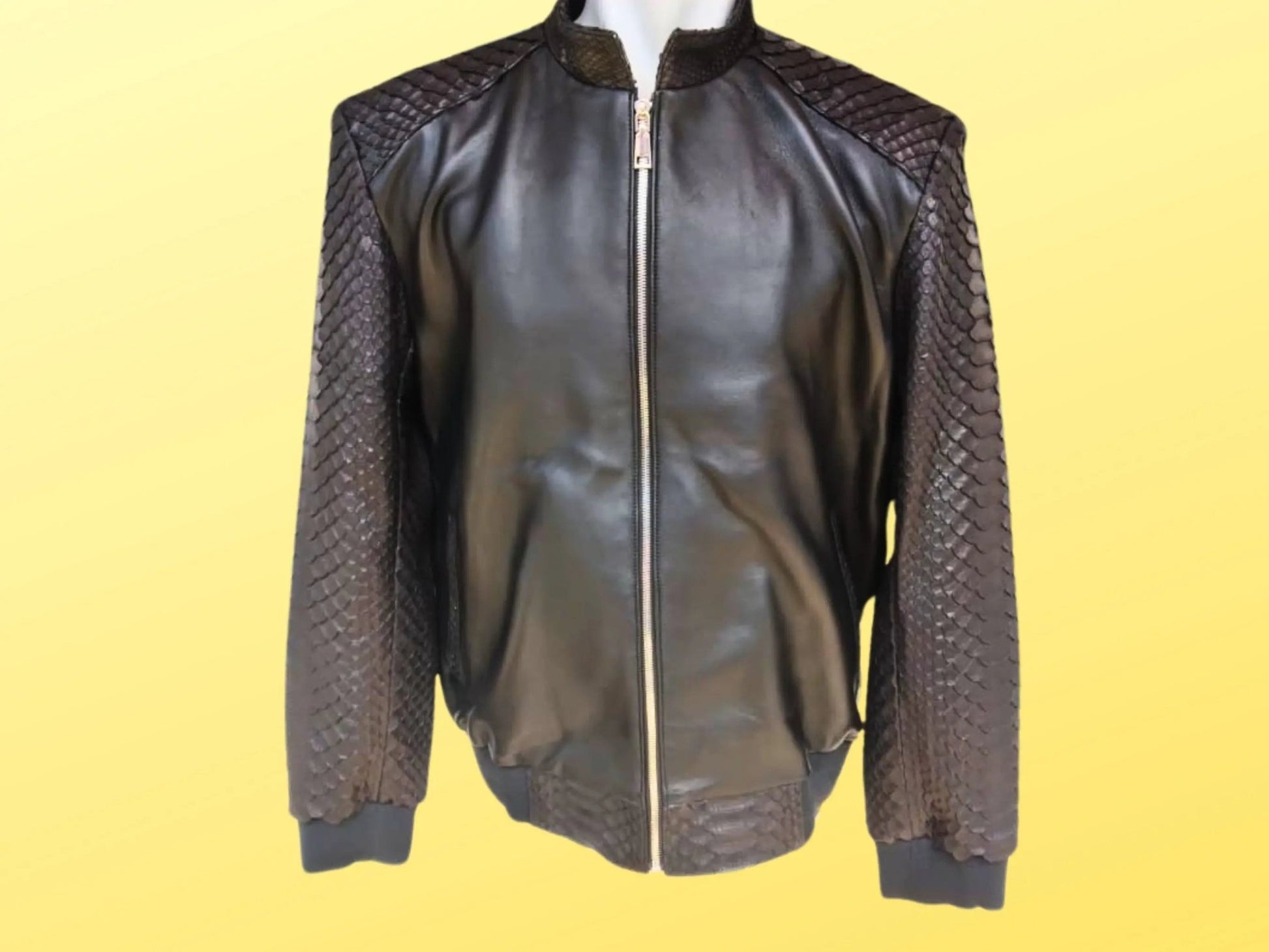 Bomber Leather Jacket CT-025 - Python Jacket by LFM Fashion