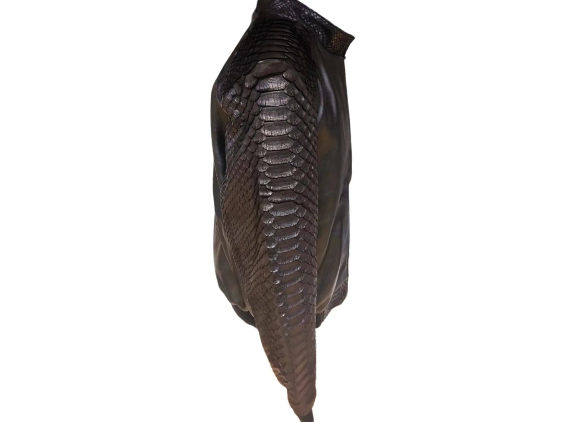 Bomber Leather Jacket CT-025 - Python Jacket by LFM Fashion